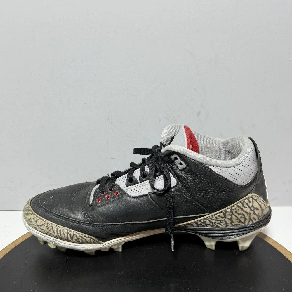 Jordan Baseball Cleats Shoes Mens 12 Black Gray Red Elephant Print FZ8626-001